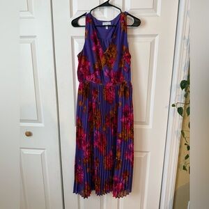Sofia Vergara Midi Pleated Dress Sz Medium